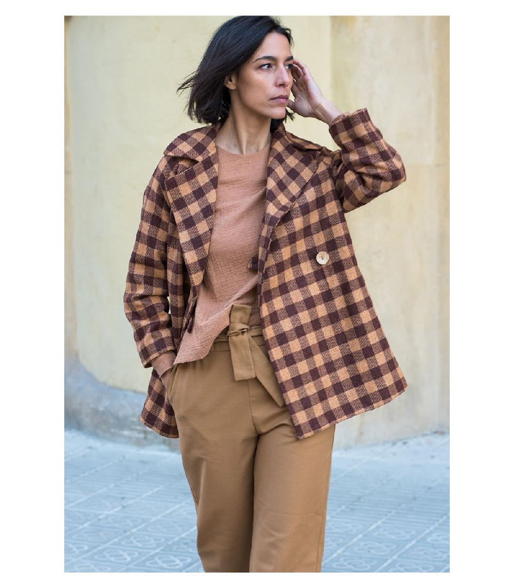 perpetummobile Chaquetón MAE cuadro Vichy marrón