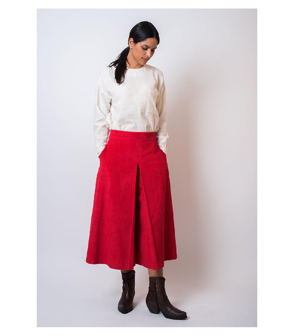 Perpetummobile Falda Pantalón Pana Roja