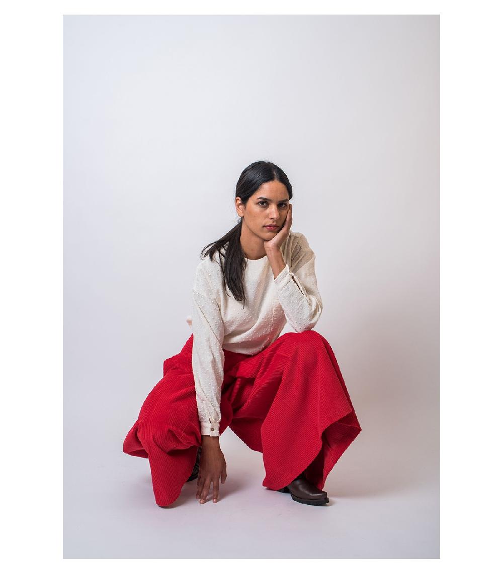 Perpetummobile Falda Pantalón Pana Roja