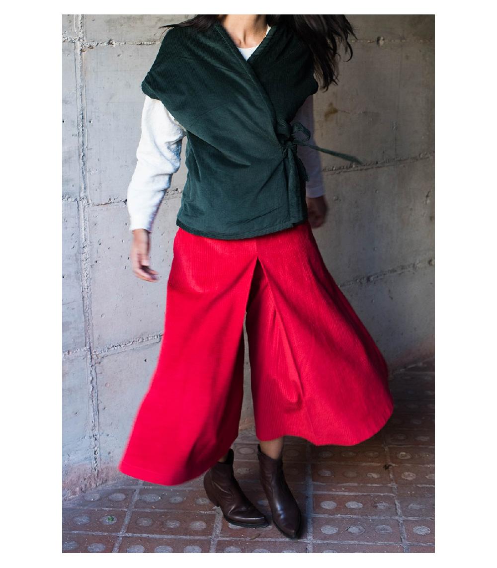 perpetummobile Falda pantalón pana roja