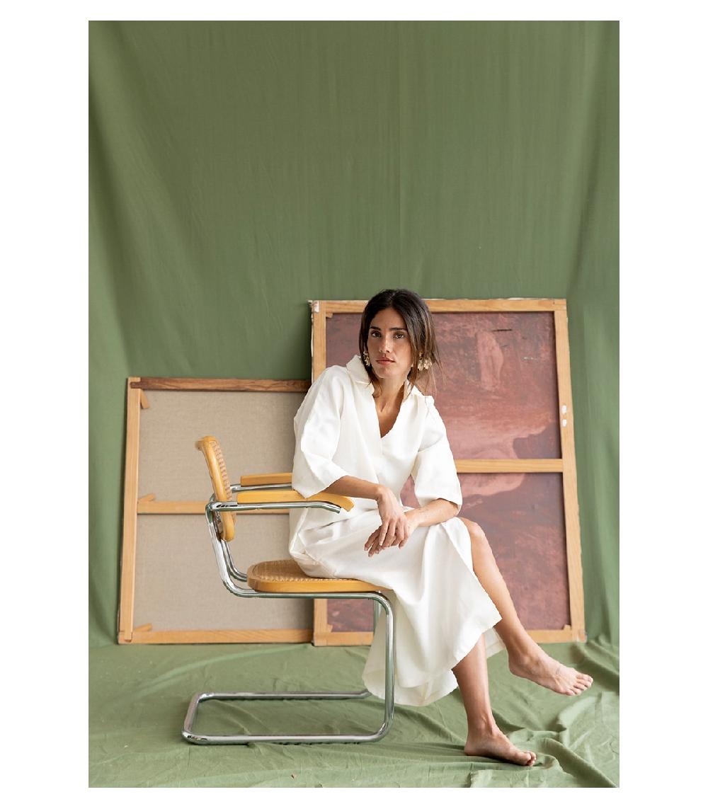 Perpetummobile Vestido Kaftán Tanis Blanco