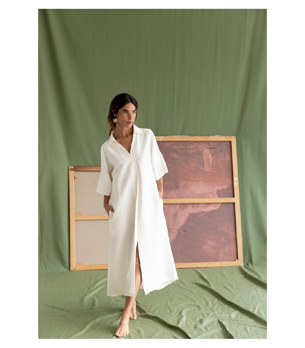 perpetummobile Vestido kaftán Tanis blanco