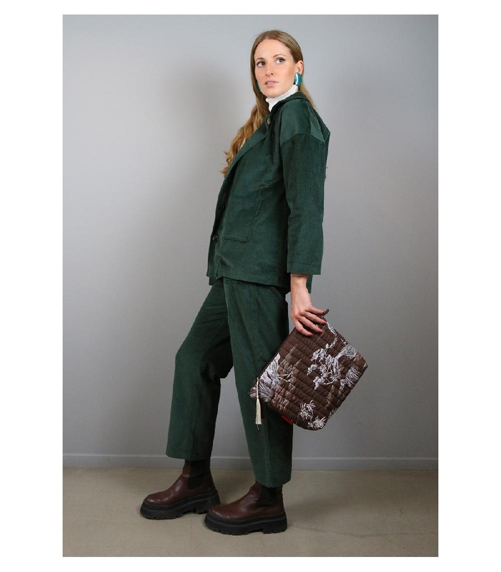 Perpetummobile Pouch O Bolso De Mano Damasco Marrón Oscuro