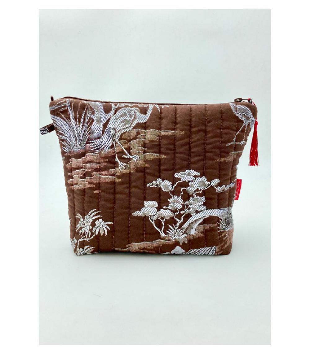 Perpetummobile Pouch O Bolso De Mano Damasco Marrón Oscuro