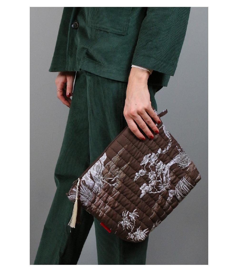 perpetummobile Pouch o bolso de mano damasco marrón oscuro