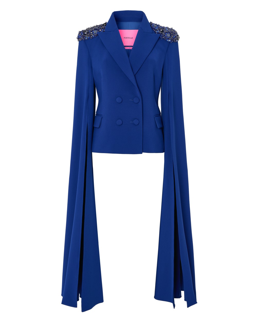 pertegaz Blazer entallada con mangas capa azul