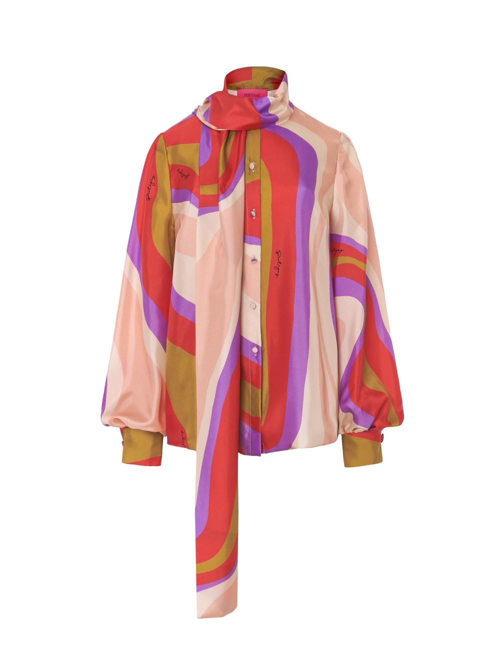 pertegaz Camisa lazada print ondas