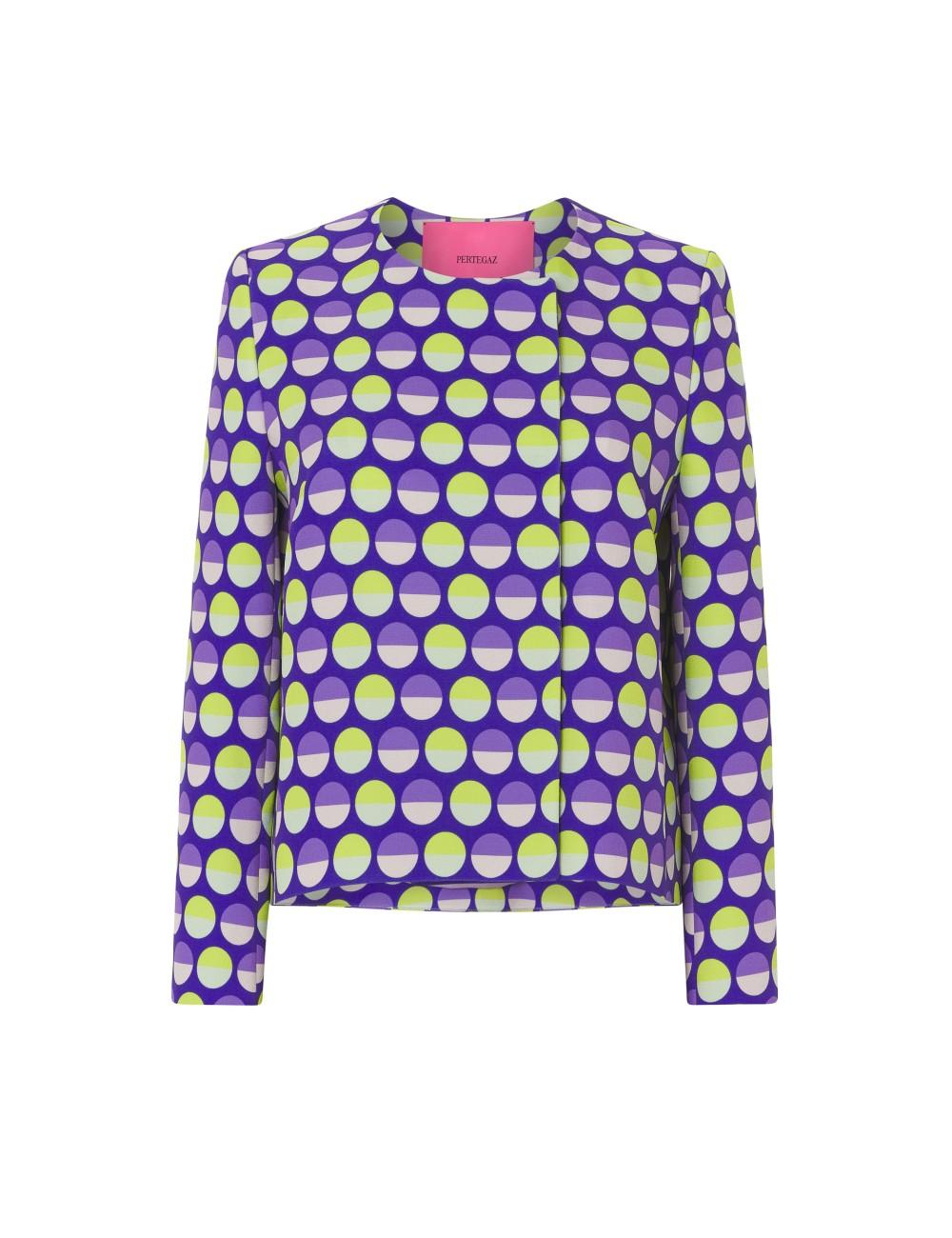 pertegaz Chaqueta corta capeada print lunares