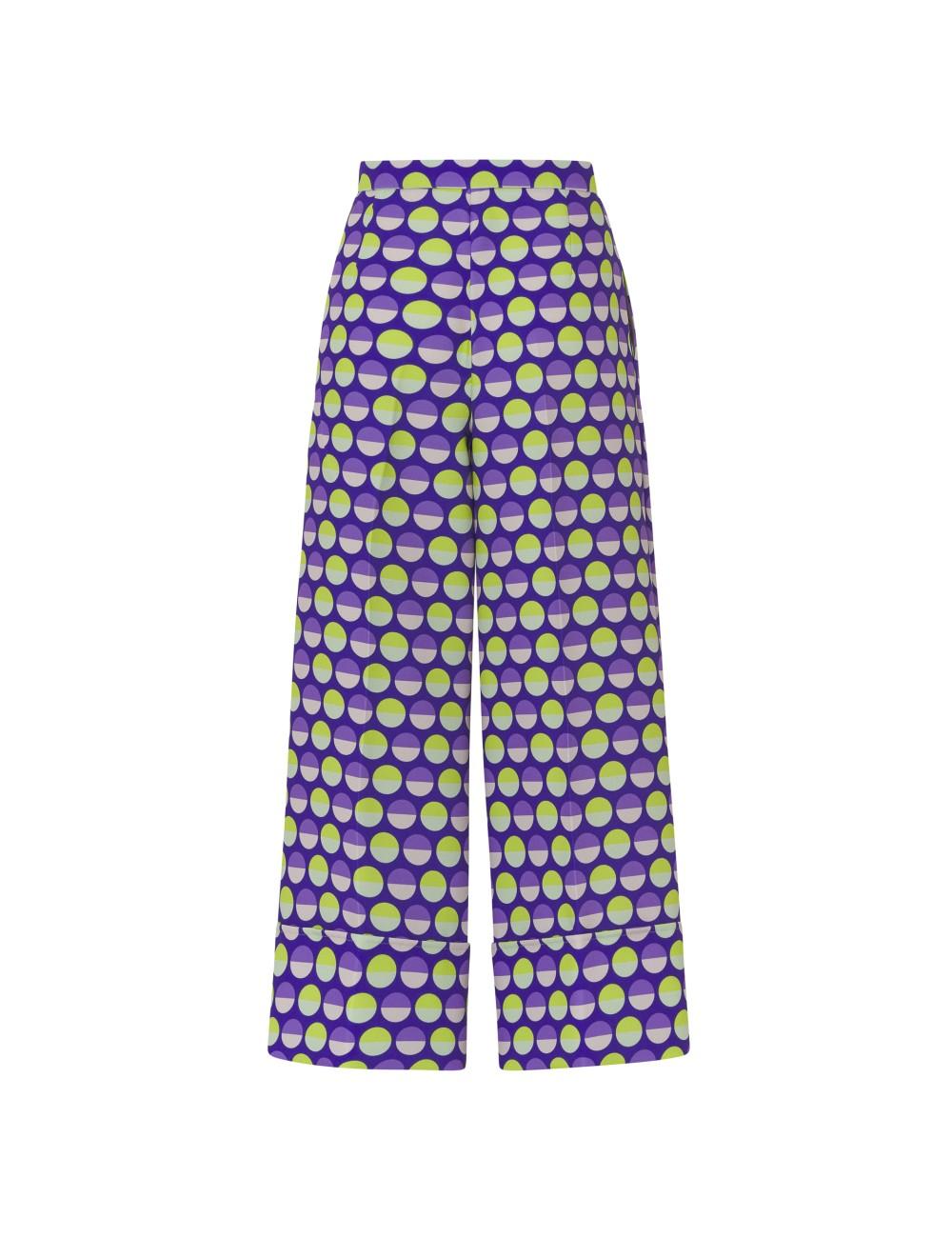 pertegaz Pantalón crepe print lunares