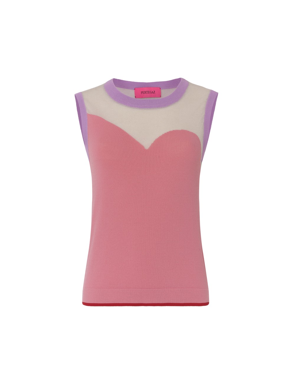 pertegaz Top punto contraste rosa
