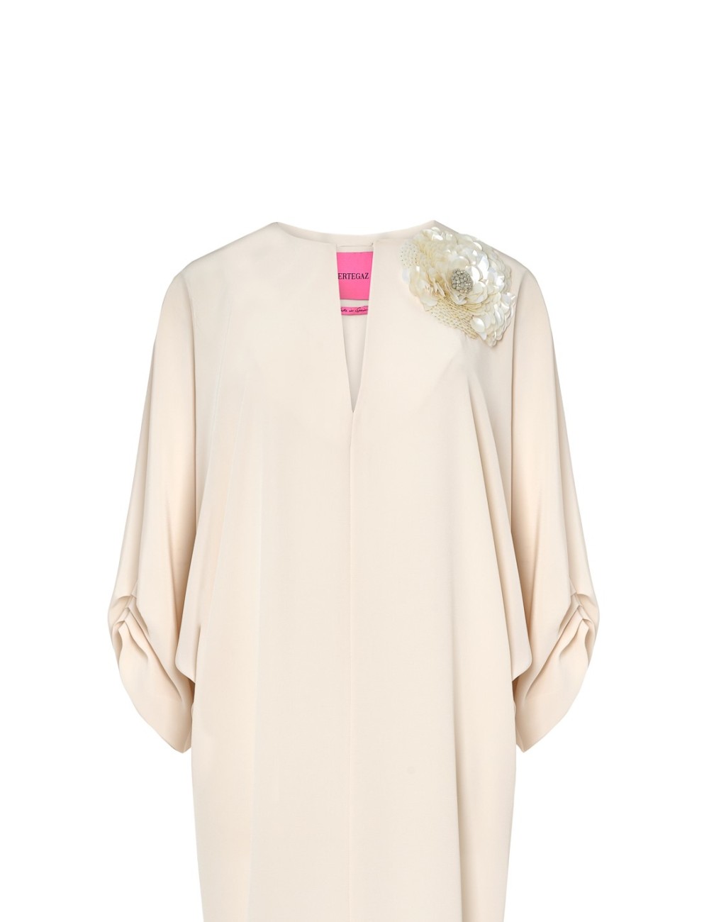 Pertegaz Túnica Con Flor Bordada Marfil