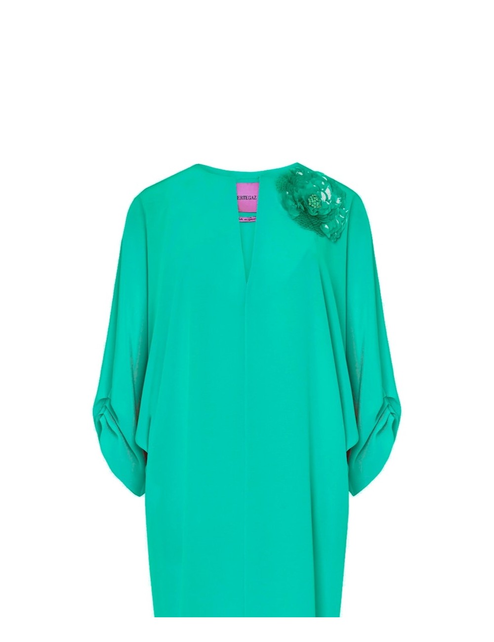 Pertegaz Túnica Con Flor Bordada Verde