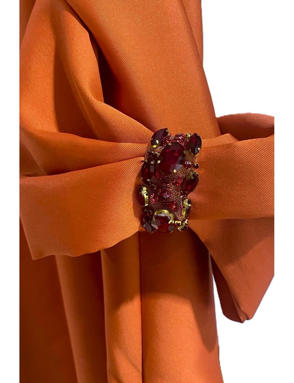 Pertegaz Túnica Con Lazada Y Joya Naranja