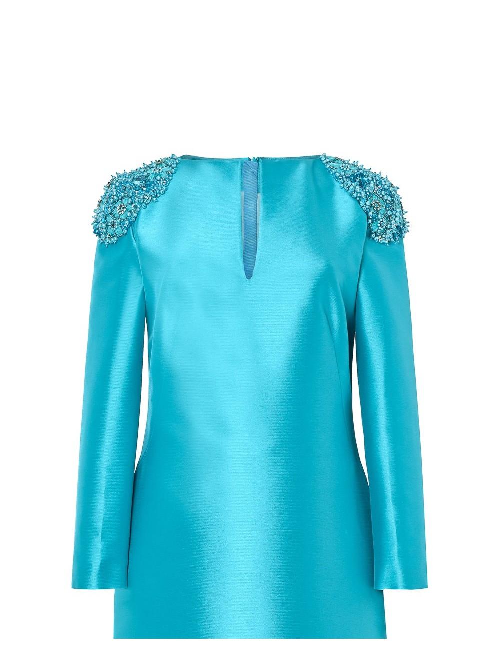 Pertegaz Túnica De Raso Con Hombreras Bordadas