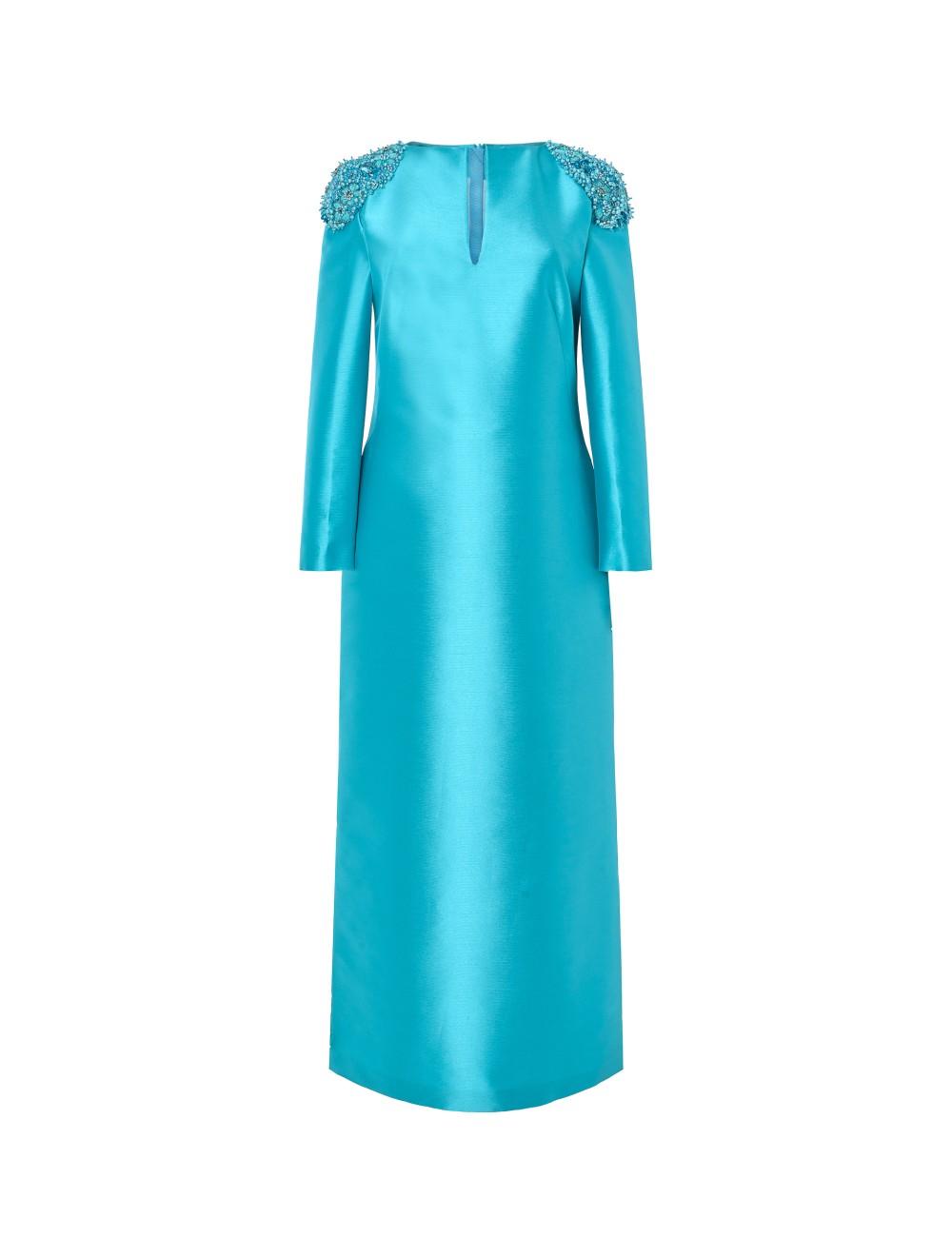 pertegaz Túnica de raso con hombreras bordadas