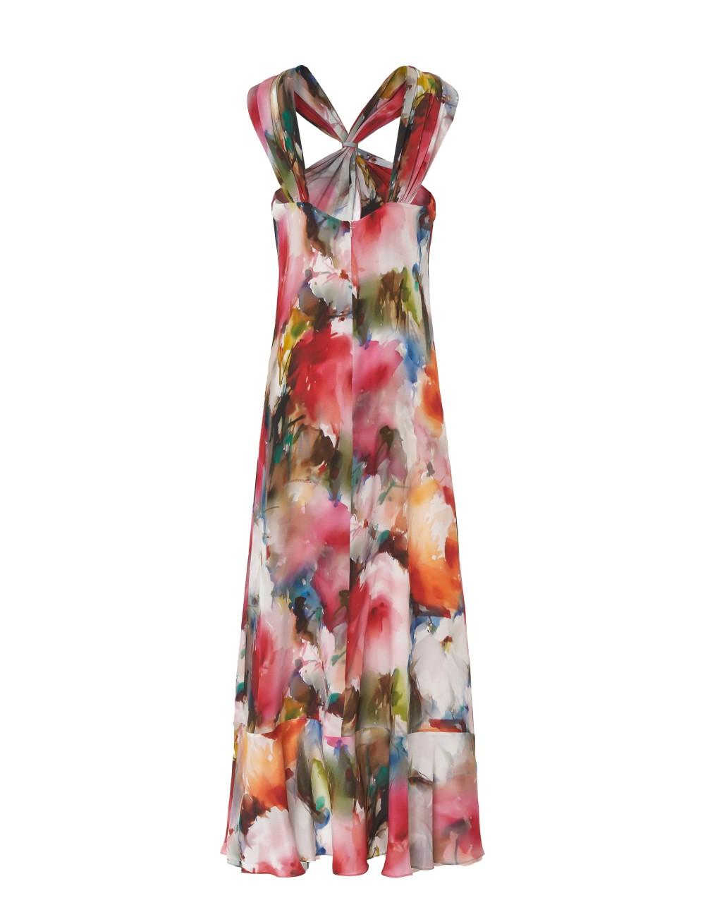 Pertegaz Vestido Estampado Acuarela Cruzado