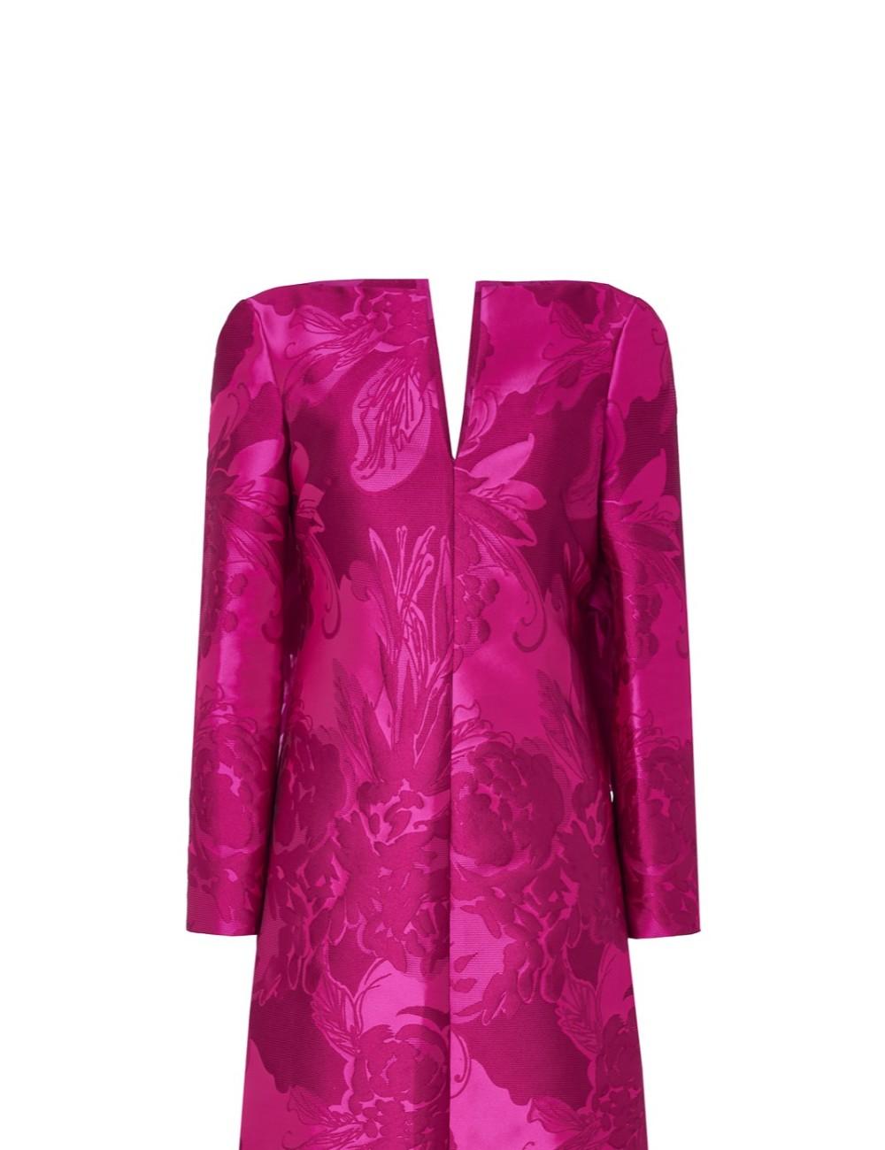 Pertegaz Vestido Jacquard Floral Con Lazo