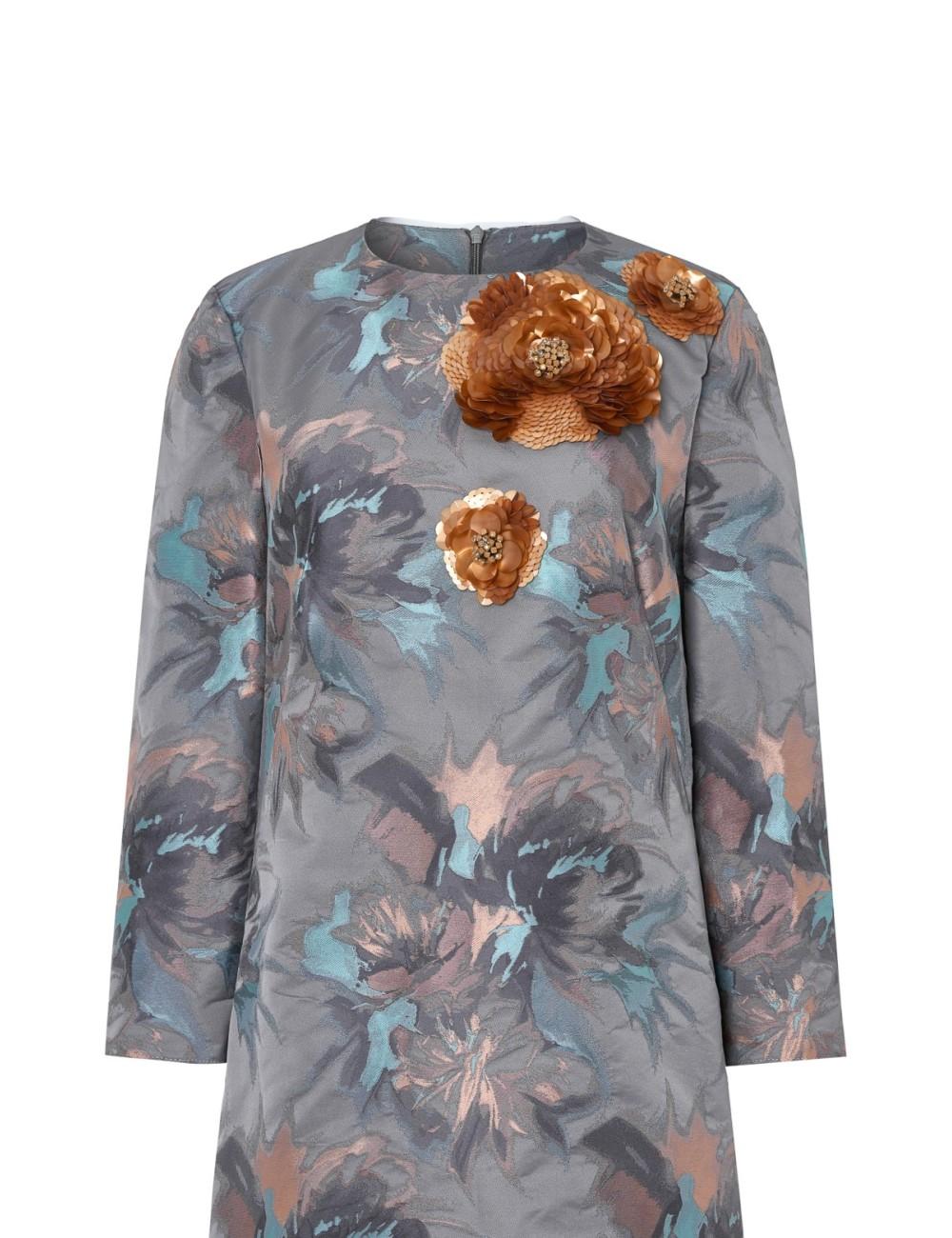 Pertegaz Vestido Túnica Corto Jacquard Floral