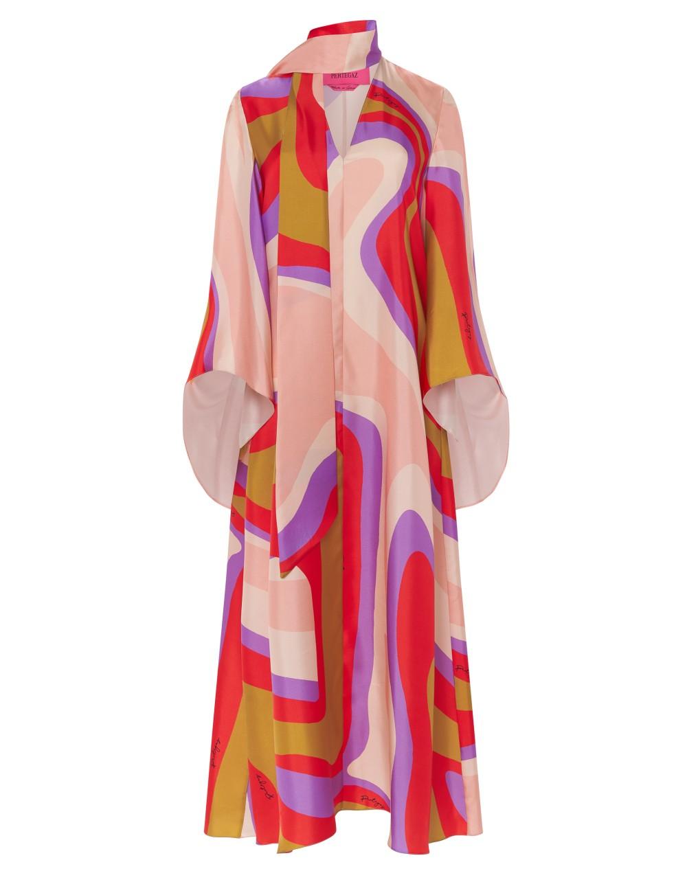 pertegaz Vestido túnica print ondas