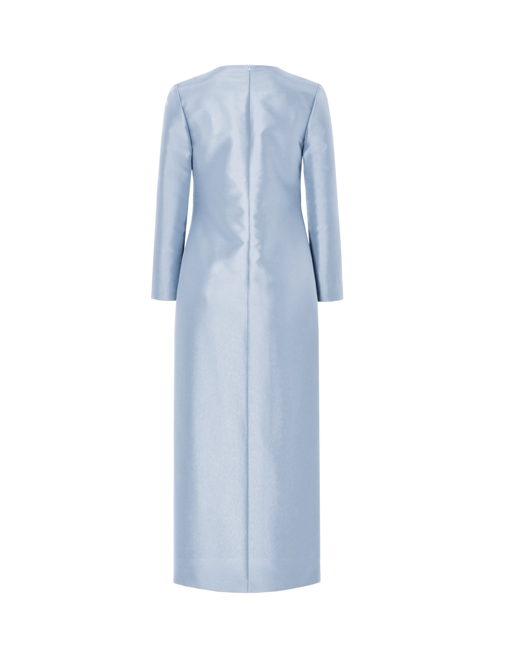 Pertegaz Túnica De Raso Con Flores Bordadas Azul Hielo