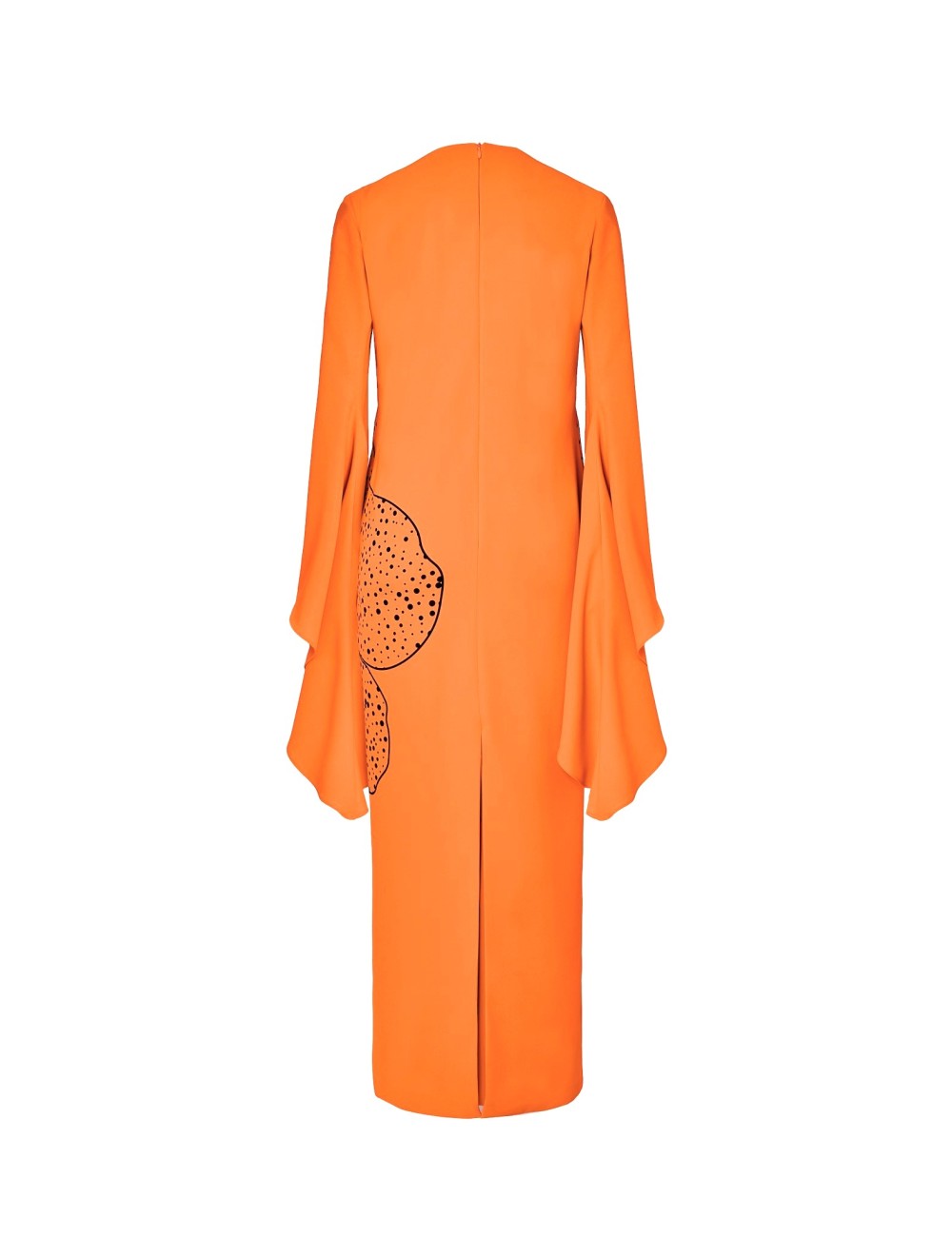 Pertegaz Vestido Volantes Con Print Y Bordado Floral Naranja