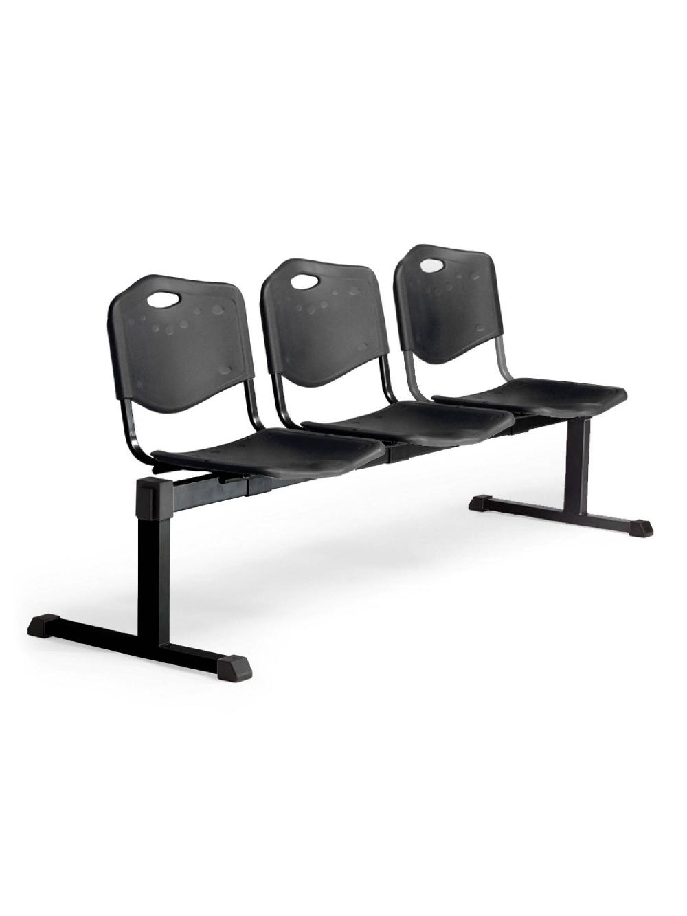 piqueras y crespo Bancada Iso Pastic 3 plazas PVC color negro