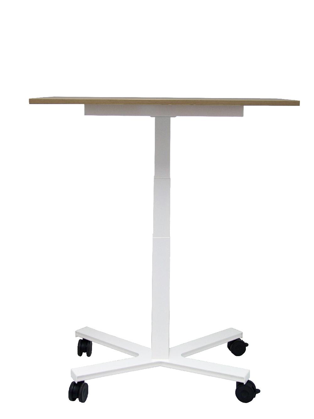 Piqueras Y Crespo Mesa Griego Regulable Color Natural Estructura Blanca Y Ruedas