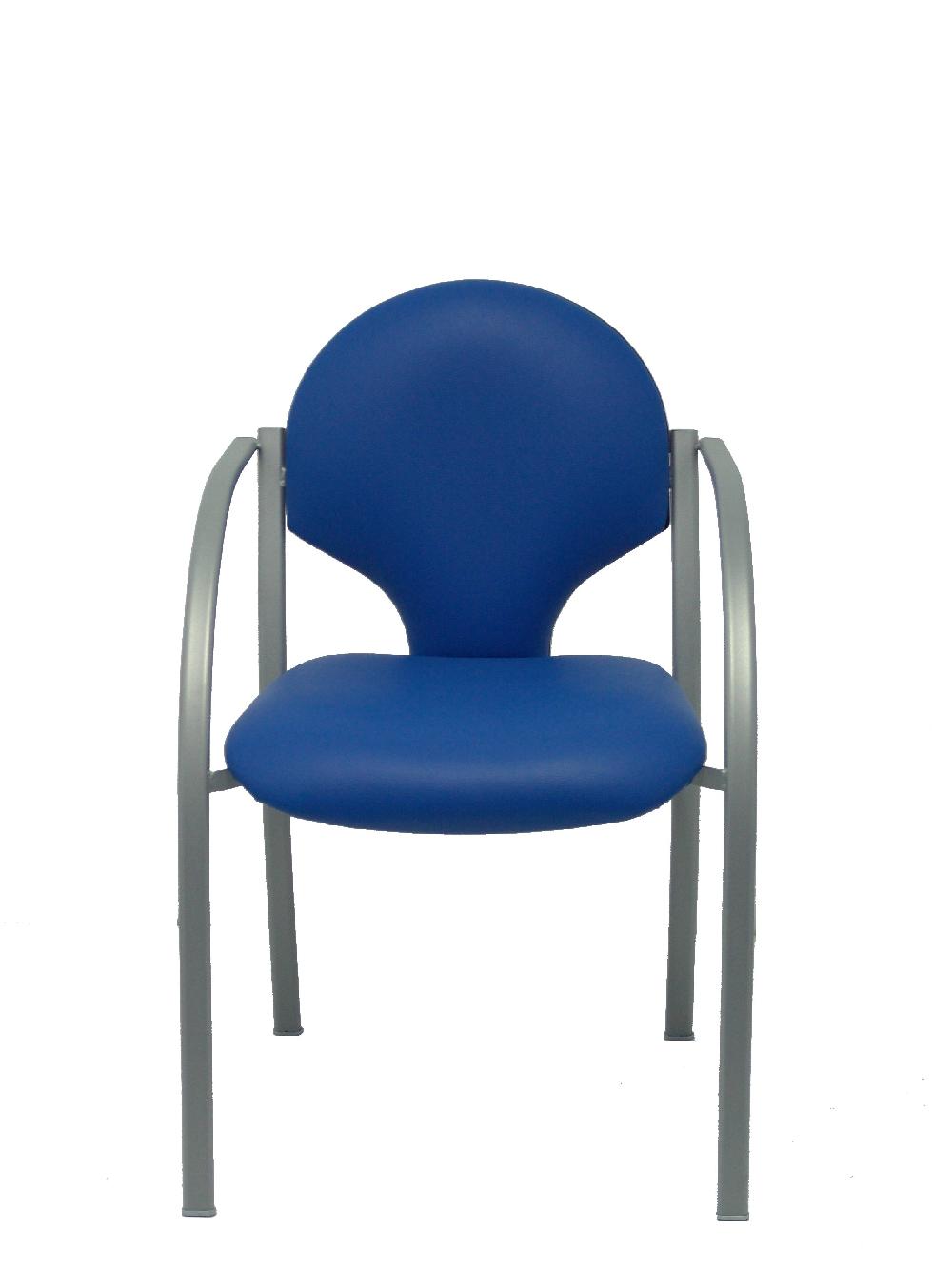 Piqueras Y Crespo Pack 2 Sillas Hellin Chasis Gris Similpiel Azul