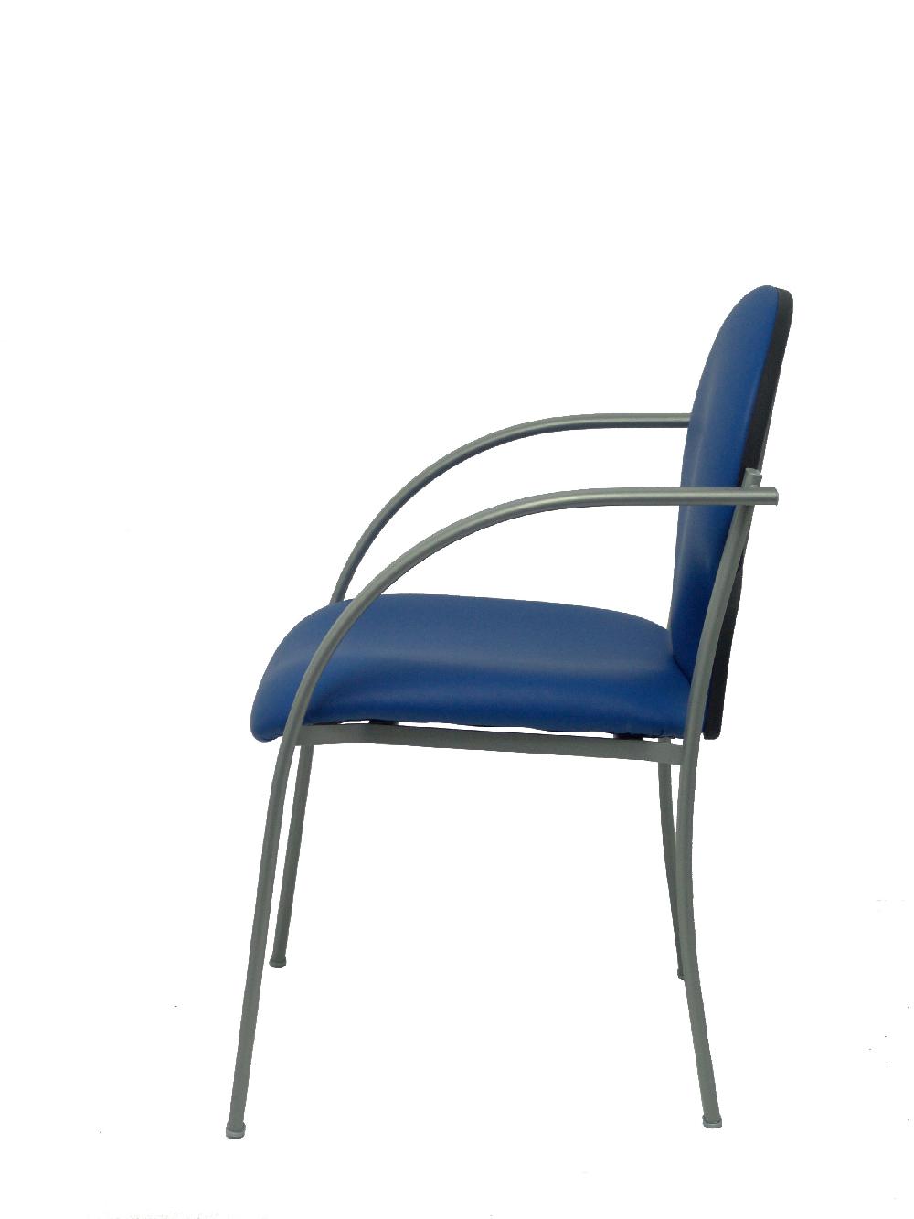 Piqueras Y Crespo Pack 2 Sillas Hellin Chasis Gris Similpiel Azul