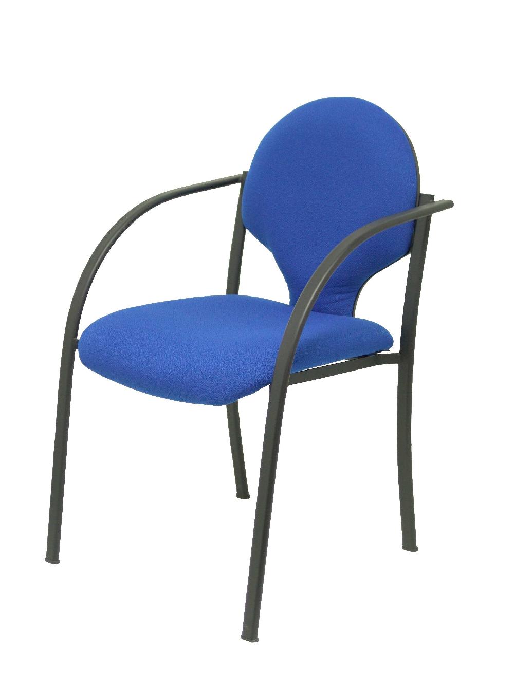 Piqueras Y Crespo Pack 2 Sillas Hellin Chasis Negro Bali Azul