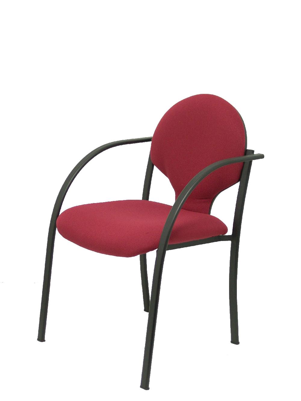 Piqueras Y Crespo Pack 2 Sillas Hellin Chasis Negro Bali Granate