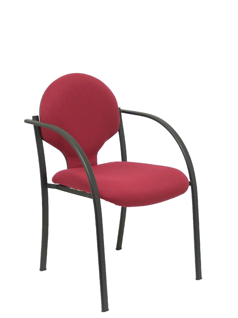 piqueras y crespo Pack 2 sillas Hellin chasis negro bali granate