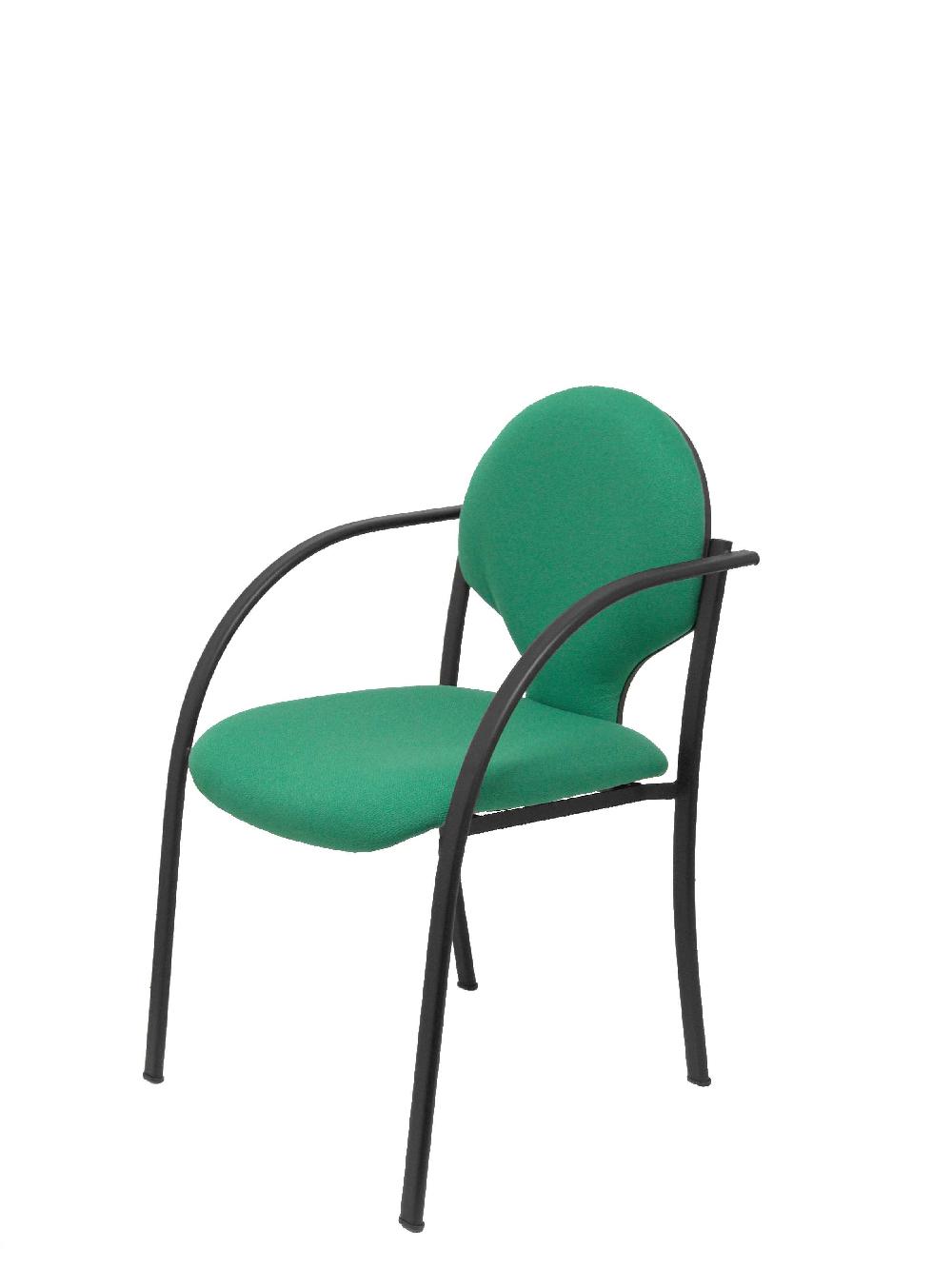 Piqueras Y Crespo Pack 2 Sillas Hellin Chasis Negro Bali Verde Esmeralda