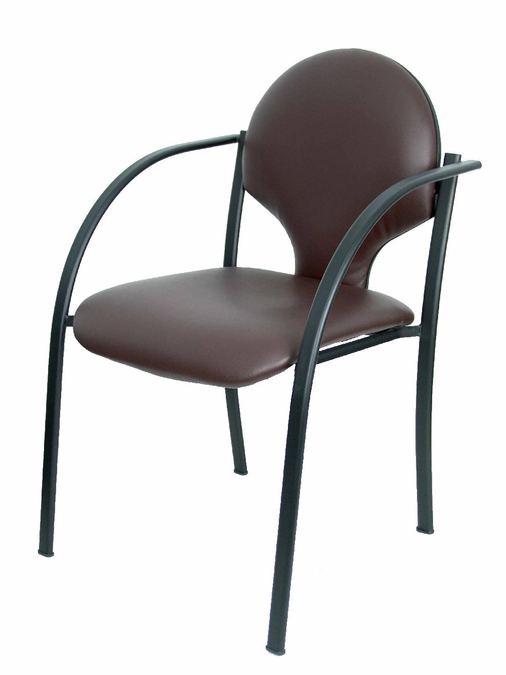 Piqueras Y Crespo Pack 2 Sillas Hellin Chasis Negro Similpiel Marrón Oscuro