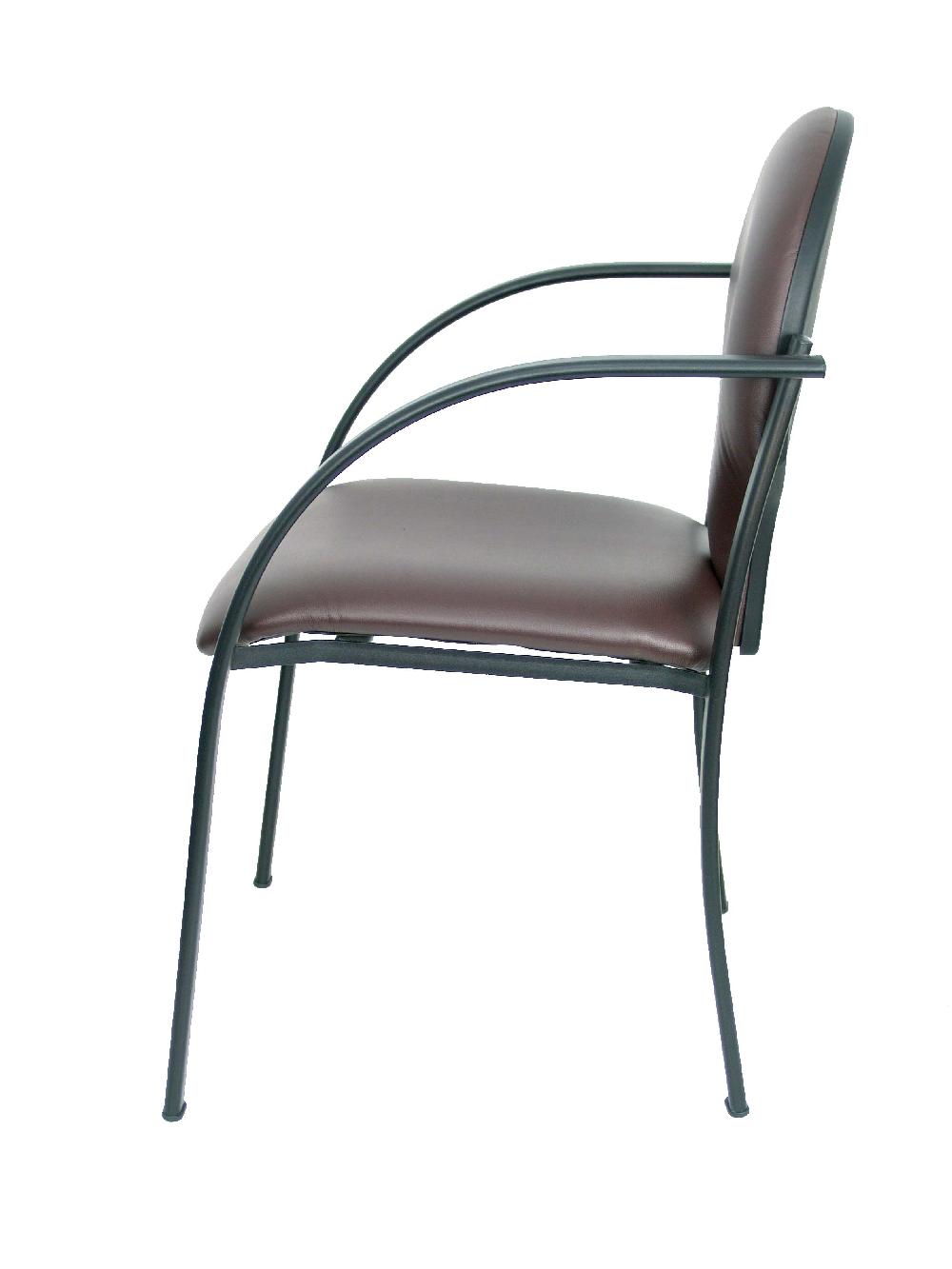 Piqueras Y Crespo Pack 2 Sillas Hellin Chasis Negro Similpiel Marrón Oscuro