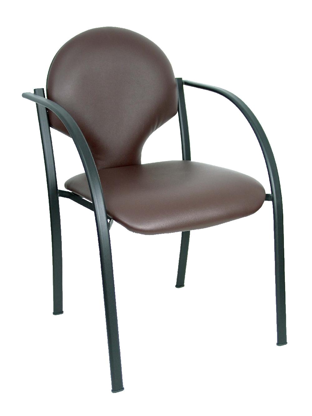 piqueras y crespo Pack 2 sillas Hellin chasis negro similpiel marrón oscuro