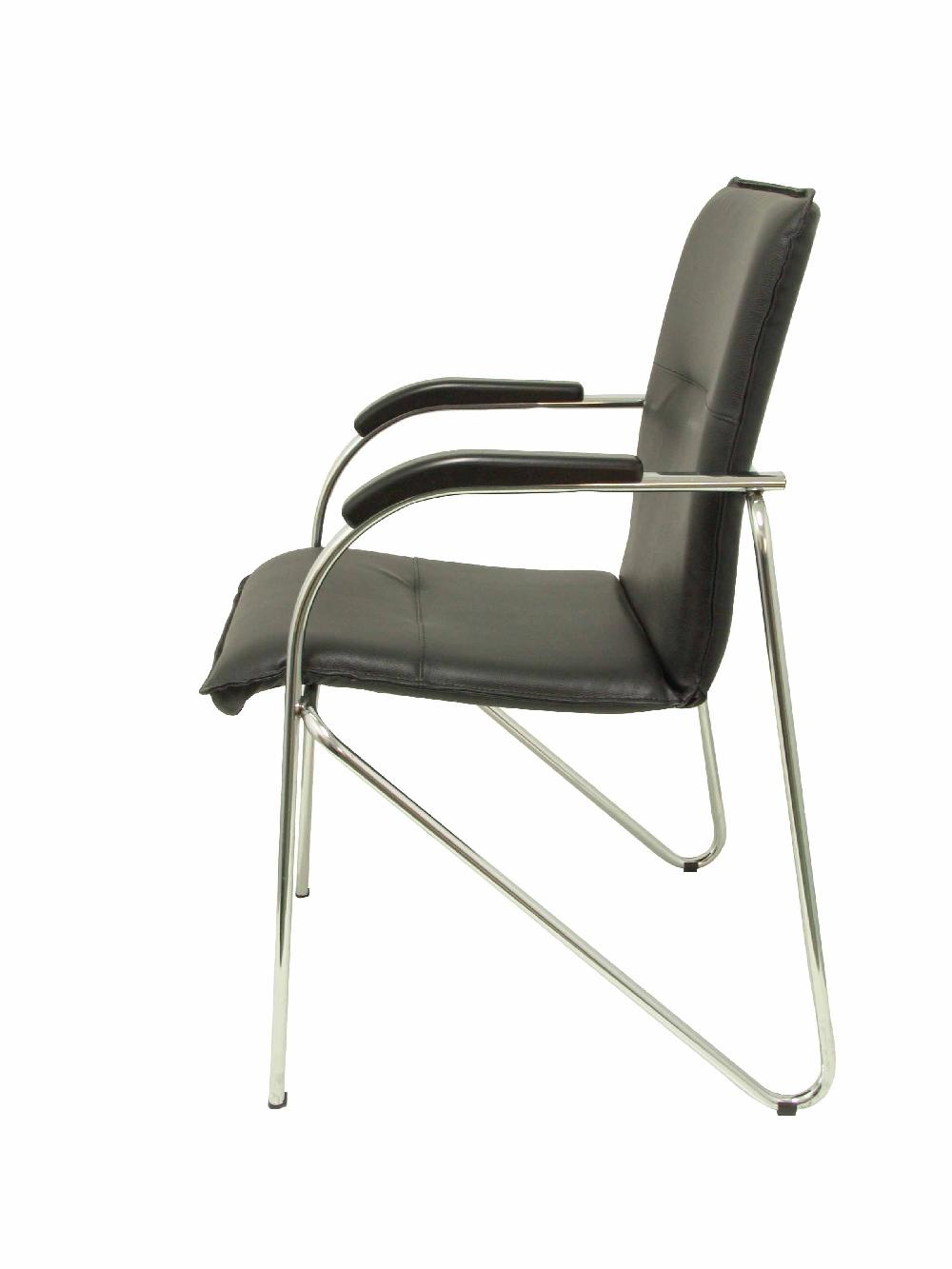 Piqueras Y Crespo Pack 2 Sillas Samba Similpiel Negro Estructura Cromada