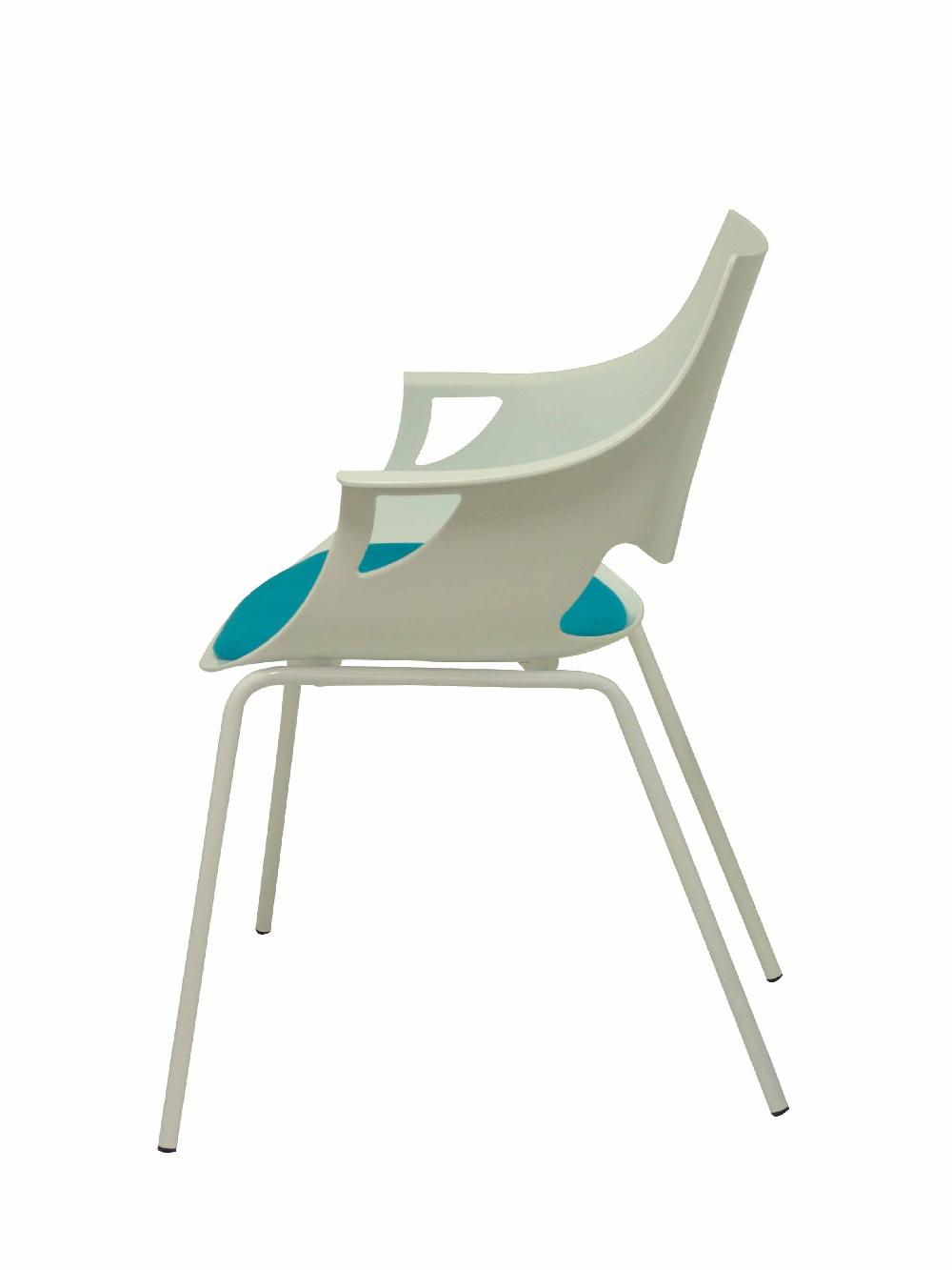 Piqueras Y Crespo Pack 3 Sillas Saceruela Carcasa Blanca Asiento Azul