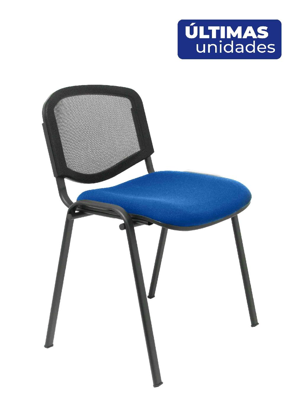 piqueras y crespo Pack 4 sillas Garaballa malla negra asiento bali azul