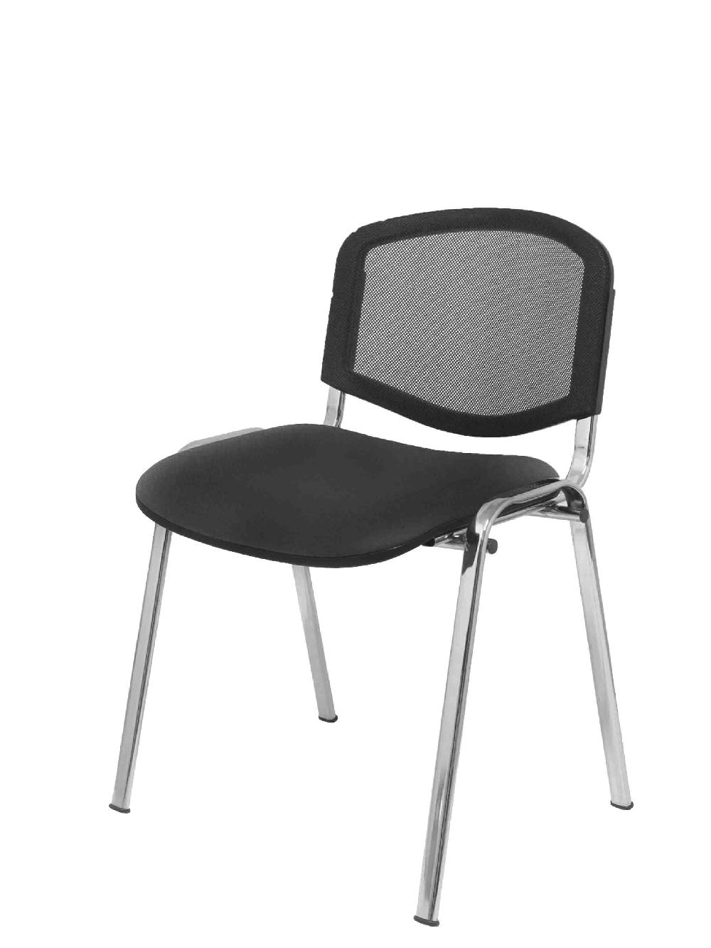 Piqueras Y Crespo Pack 4 Sillas Garaballa Malla Negra Y Bali Negro Chasis Cromo