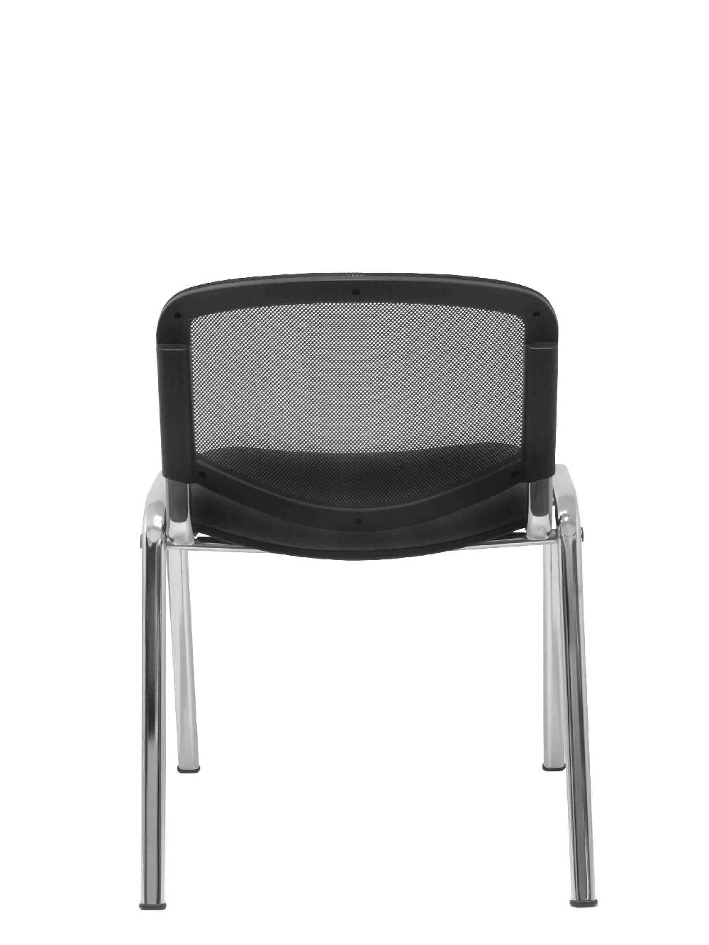 Piqueras Y Crespo Pack 4 Sillas Garaballa Malla Negra Y Bali Negro Chasis Cromo