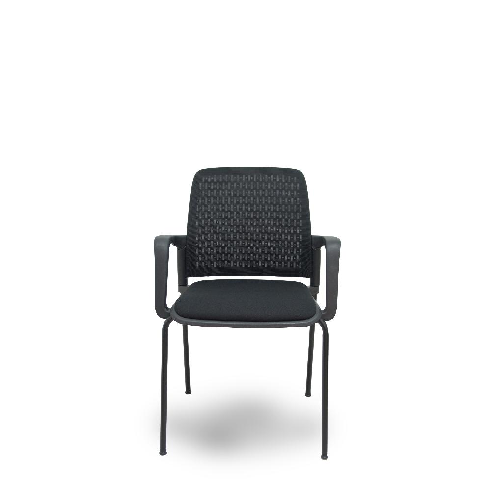 piqueras y crespo Pack 4 sillas Opti519 respaldo malla negra asiento tela negra