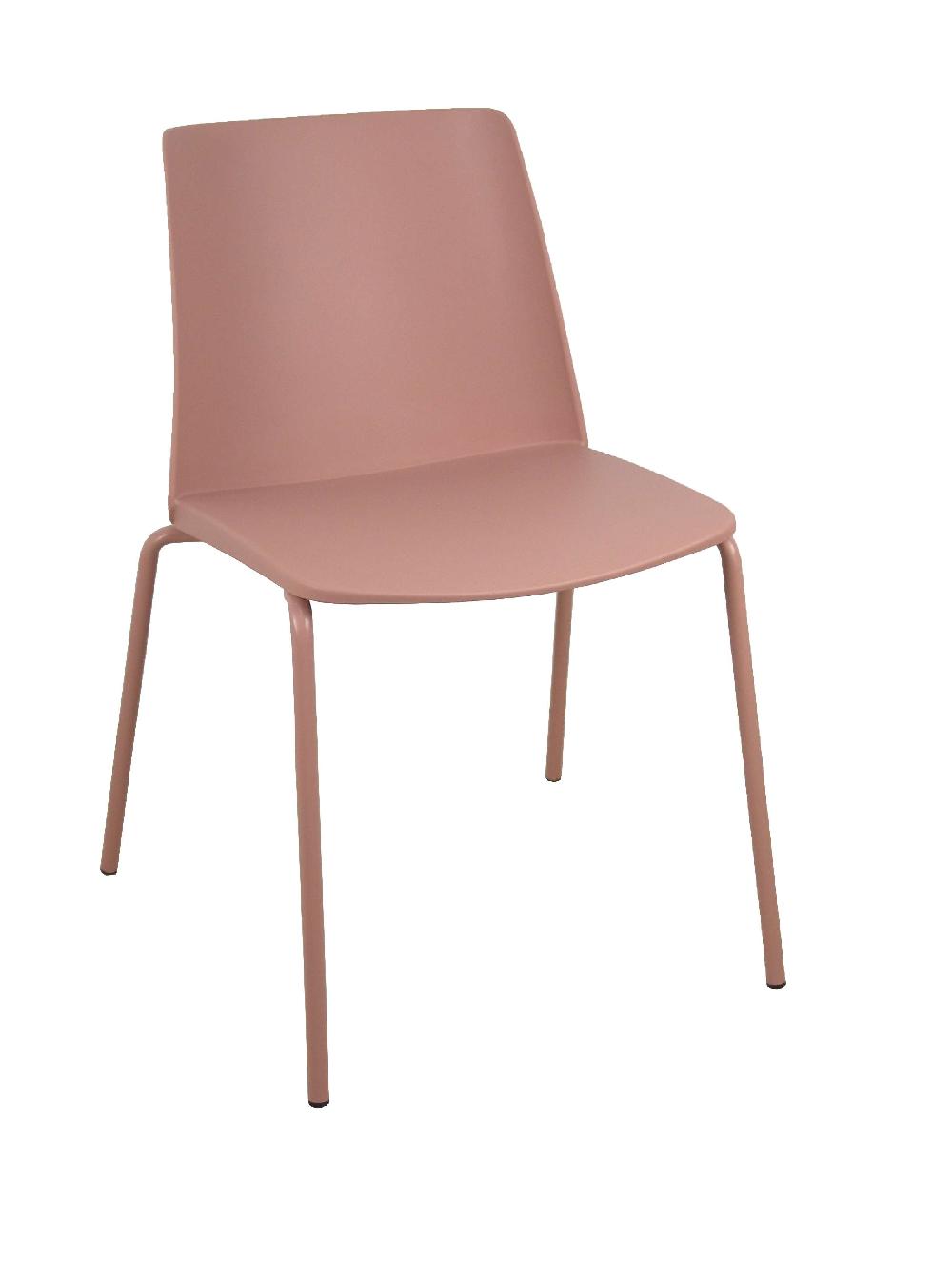 piqueras y crespo Pack 4 sillas Orgaz PVC rosa chasis rosa