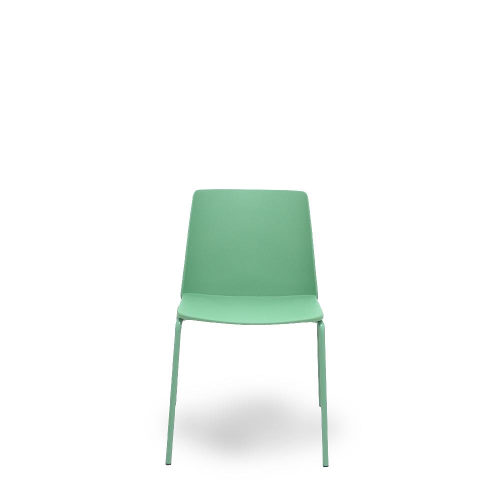 piqueras y crespo Pack 4 sillas Orgaz PVC verde chasis verde