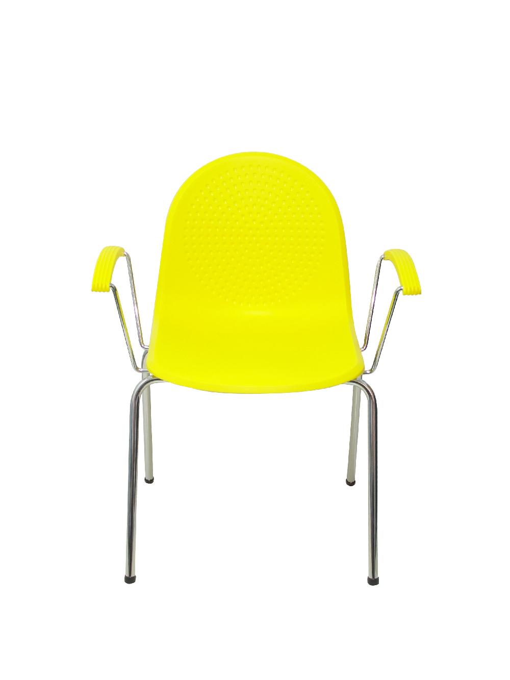 Piqueras Y Crespo Pack 4 Sillas Ves Plástico Amarillo