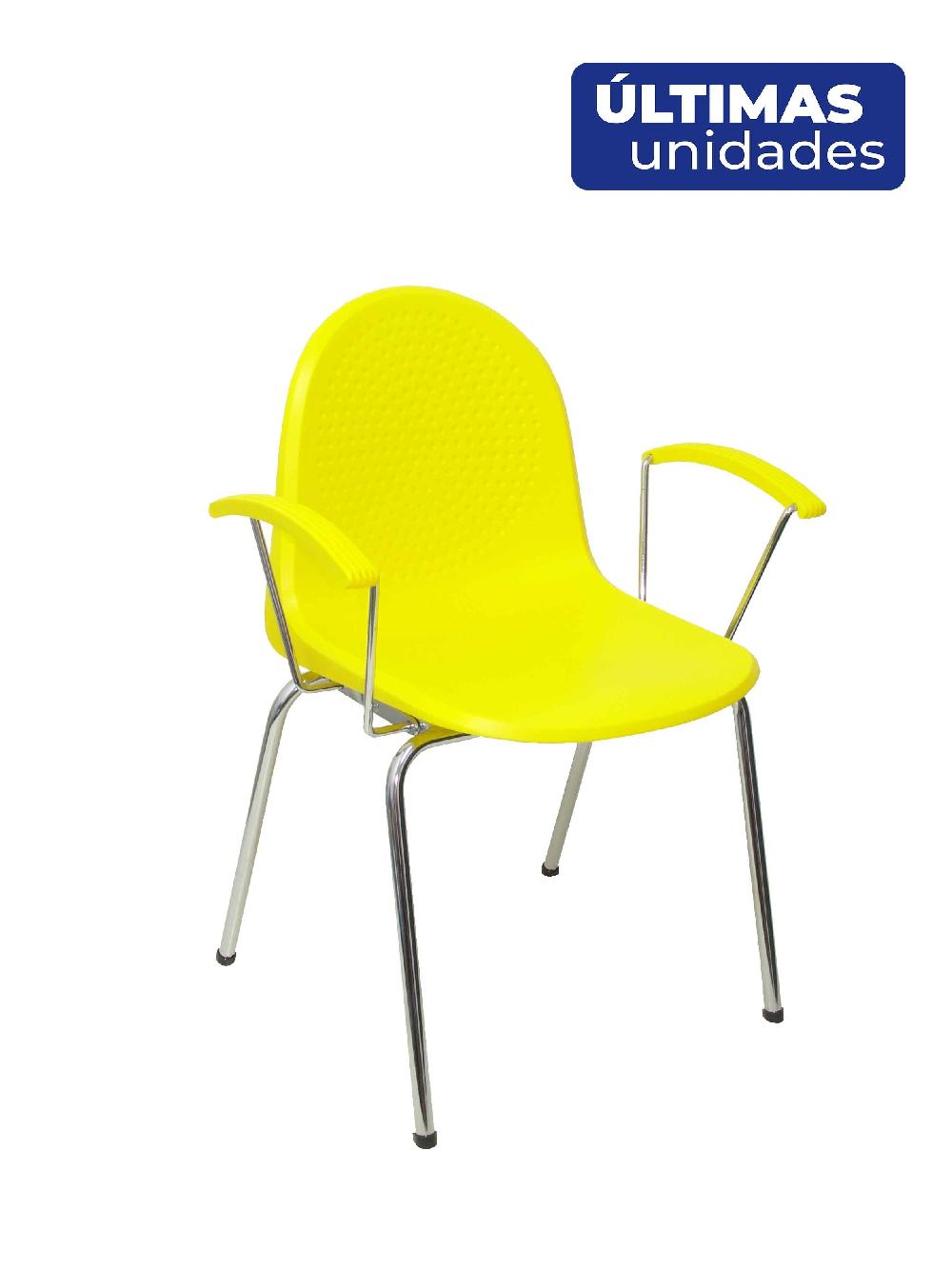 Piqueras Y Crespo Pack 4 Sillas Ves Plástico Amarillo
