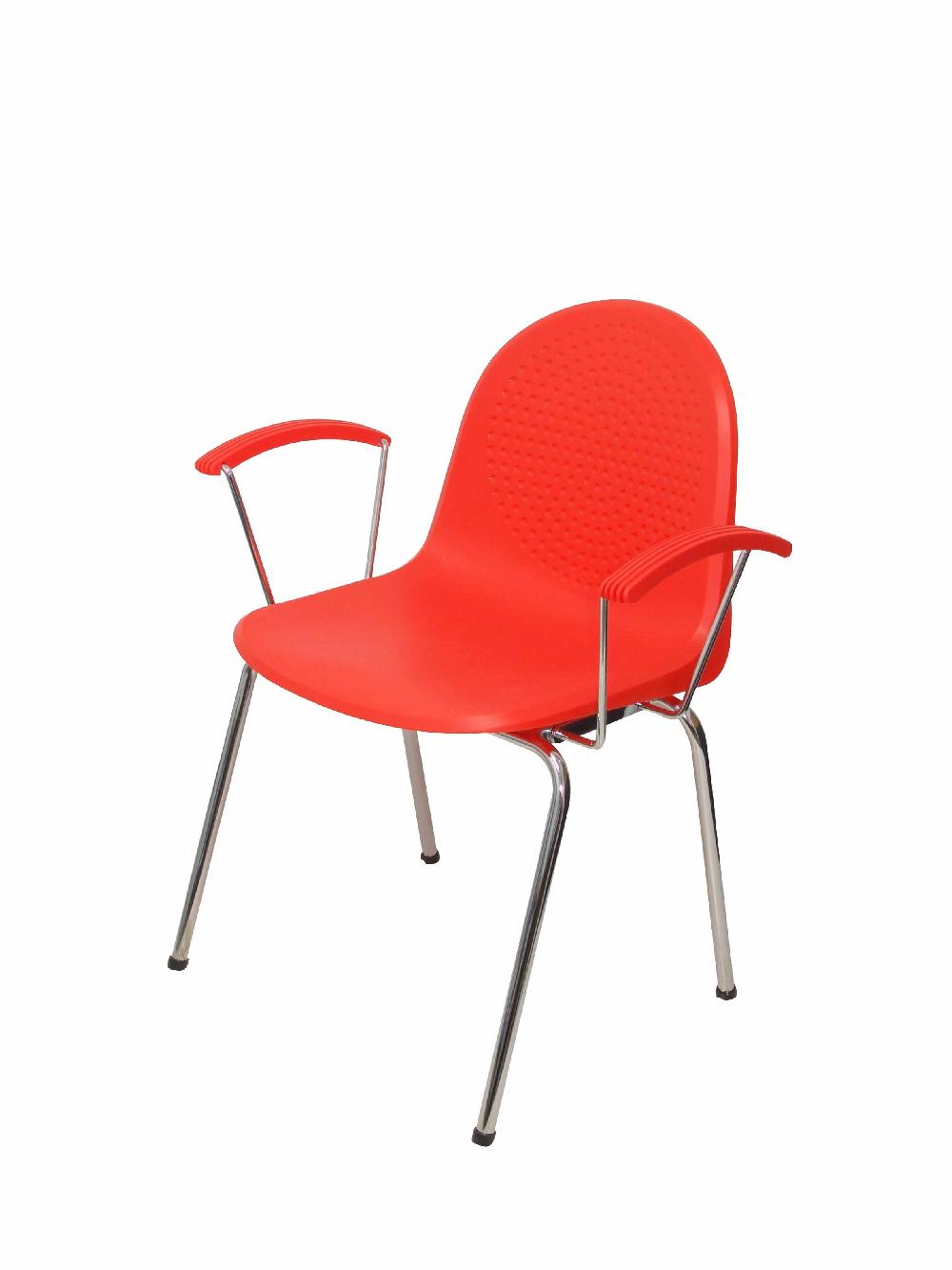 Piqueras Y Crespo Pack 4 Sillas Ves Plástico Naranja