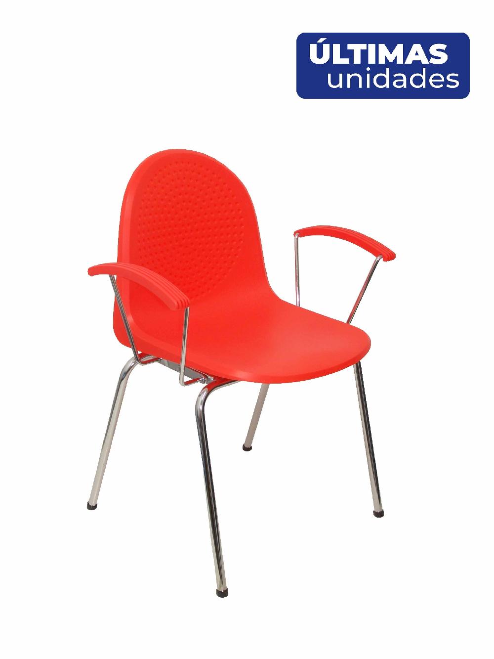 Piqueras Y Crespo Pack 4 Sillas Ves Plástico Naranja