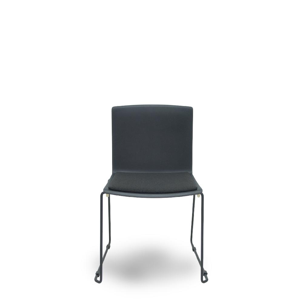 piqueras y crespo Pack 5 sillas Opti523 PVC negro asiento tela color negro