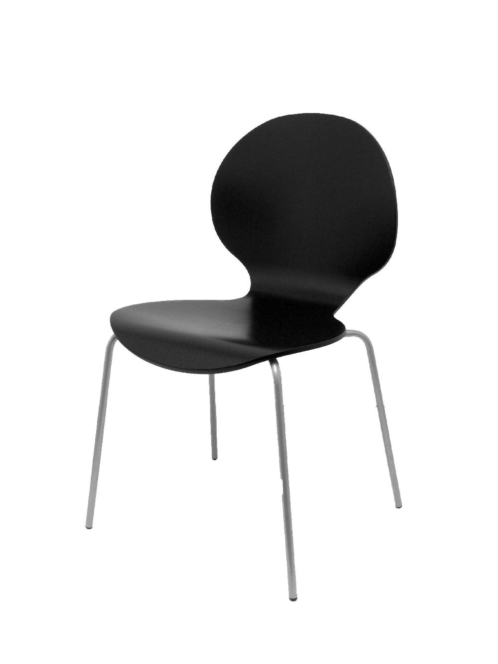 Piqueras Y Crespo Pack 4 Sillas Peñas Madera Negro